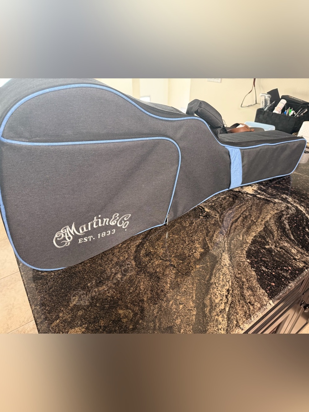 Martin & Co. Guitar Gig Bag in Black with Blue Trim